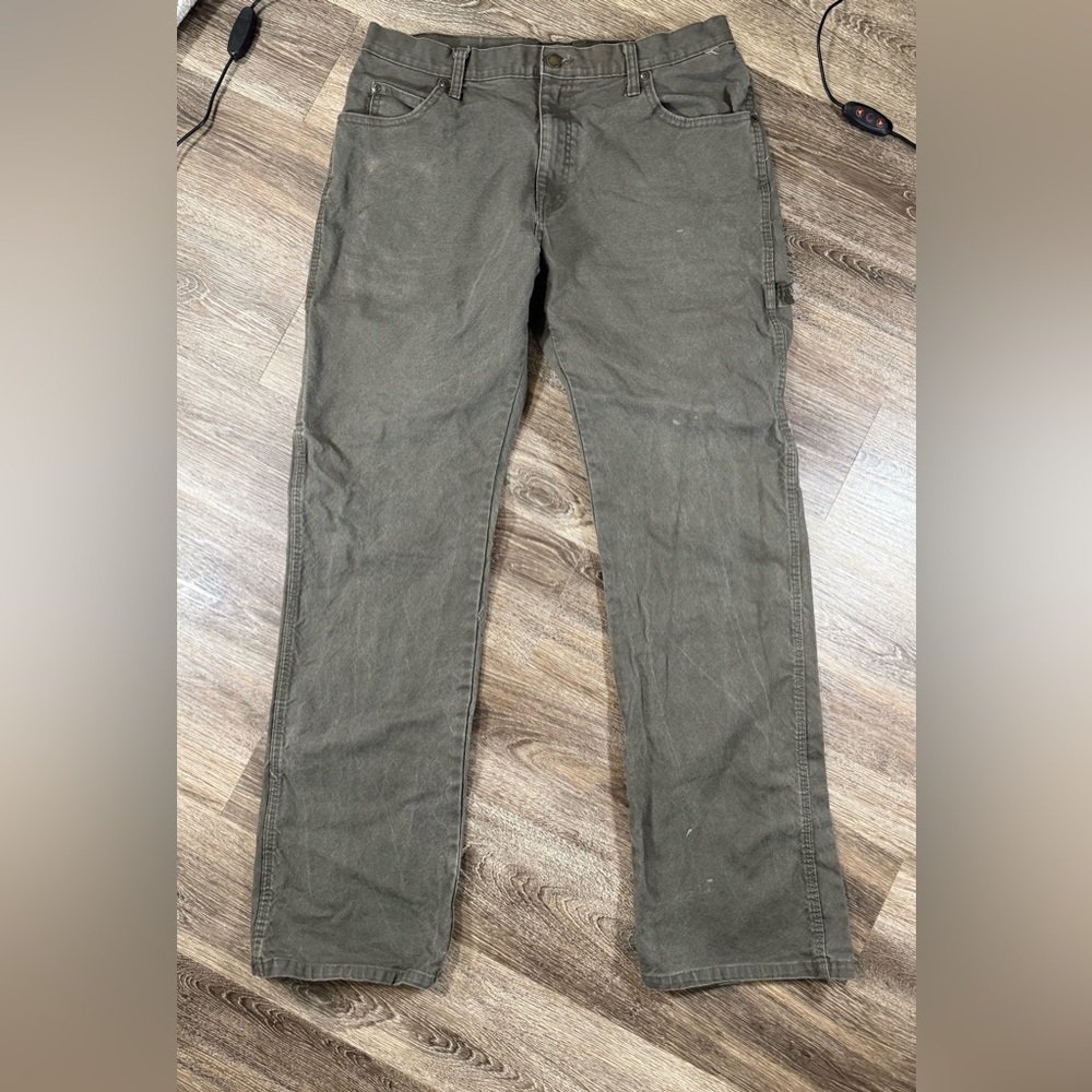 Dickies Pants‎ Men's Sz:34x34 Olive Cargo Pockets Thrashed Distressed Workwear